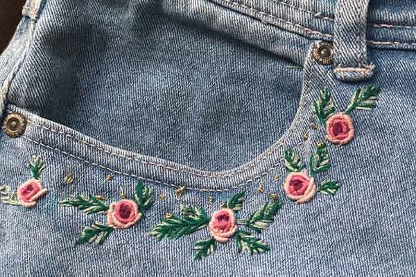7 راه گلدوزی روی شلوار جین