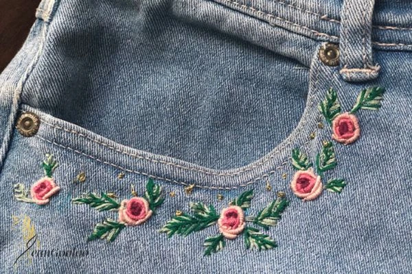 تکه دوزی روی شلوار جین با جینگولو