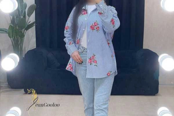 شومیز گلدار با شلوار ساده آستین بلند